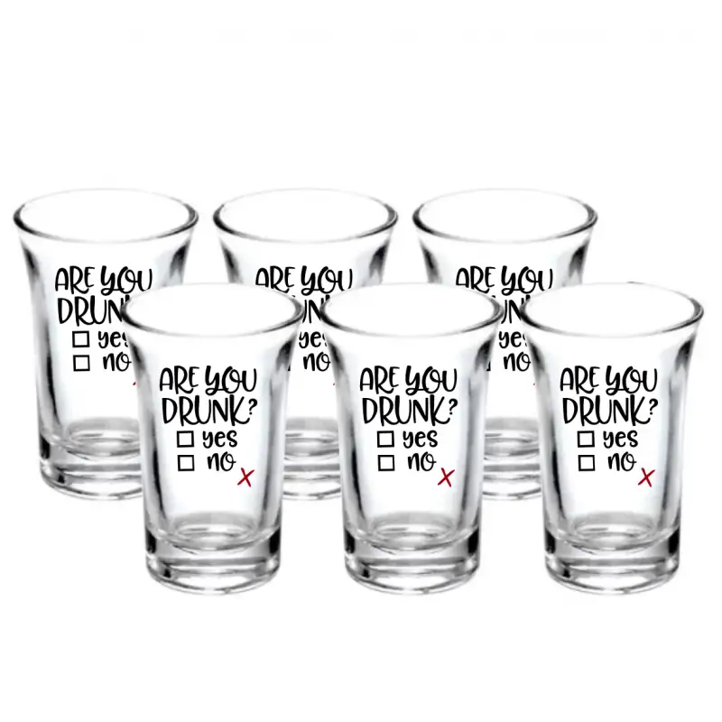 Are you drunk, set 6 pahare shout cu mesaje